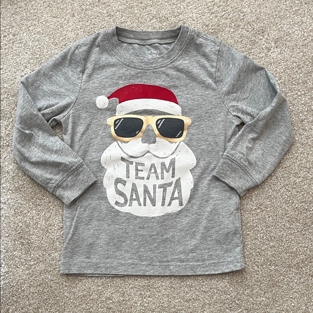Gray Team Santa Kids Shirt